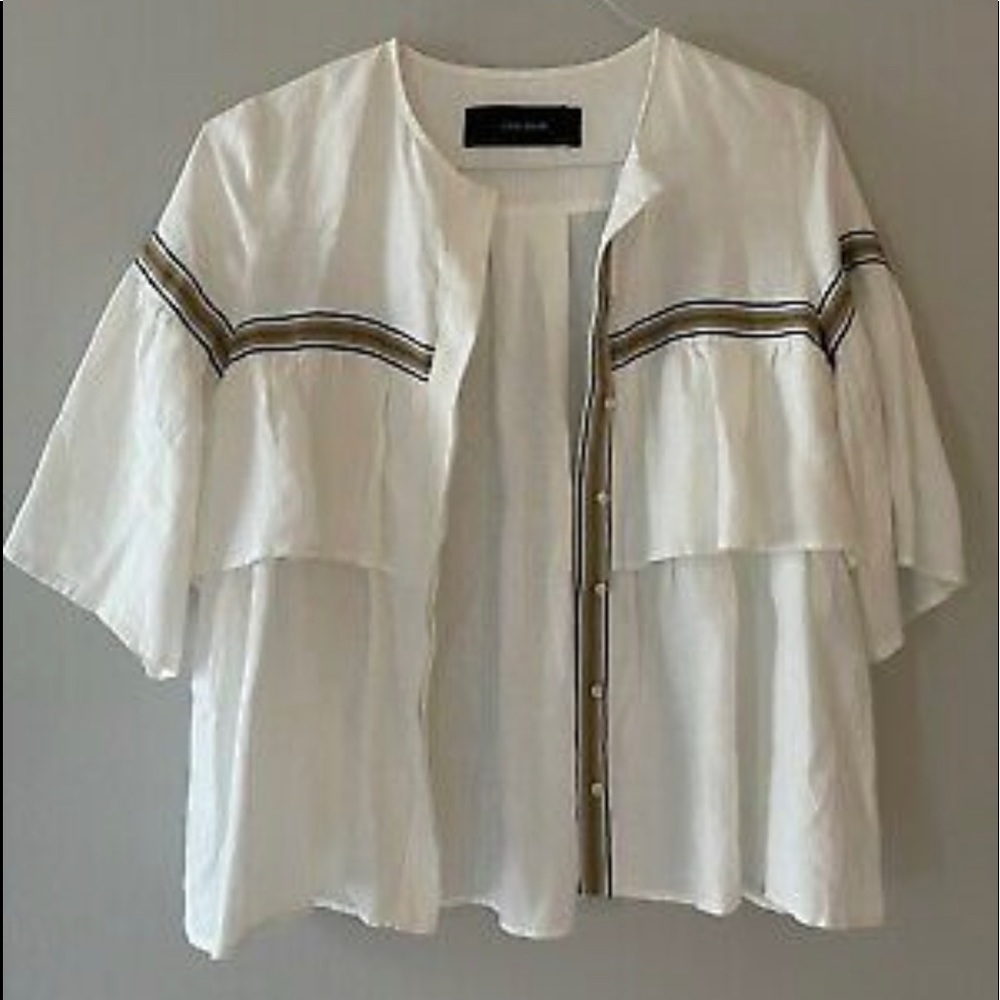 Zara Linen Botton down blouse
